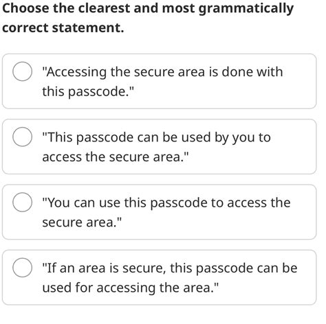 Choose the clearest and most grammatically correct statement..